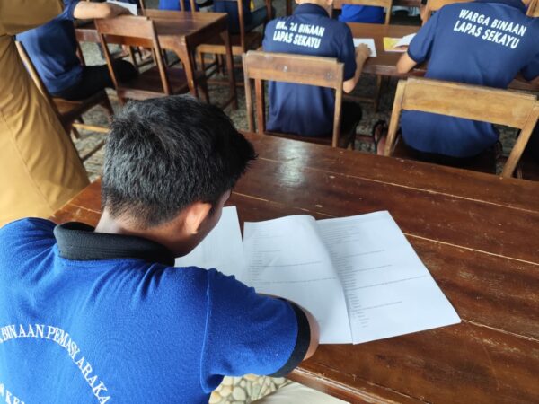 Lapas Sekayu Dorong Peningkatan Pendidikan, 30 Warga Binaan Ikuti Ujian Semester Sekolah Paket