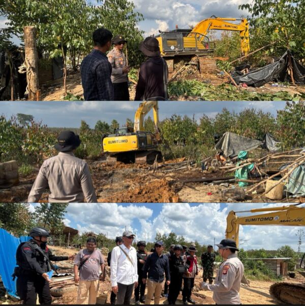 Polsek Bayung Lencir dan Tim Gabungan Tertibkan Puluhan Sumur Minyak Ilegal di Bayung Lencir