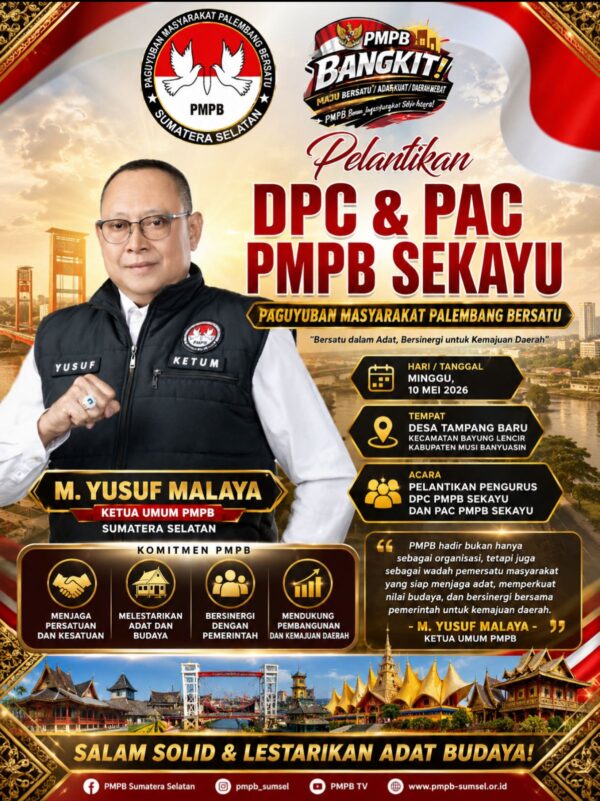 Ketua Umum PMPB Yusuf Malaya Akan Lantik DPC dan PAC Sekayu di Tampang Baru, Tegaskan Komitmen Menjaga Adat dan Bersinergi untuk Kemajuan Daerah