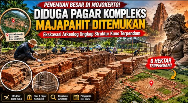 Diduga Pagar Kompleks Majapahit Ditemukan di Mojokerto, Ekskavasi Arkeolog Ungkap Struktur Kuno Terpendam