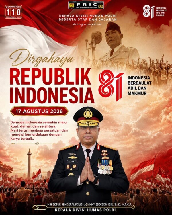 Rayakan HUT ke-81 RI, Kadiv Humas Polri Serukan Persatuan dan Semangat Membangun Negeri