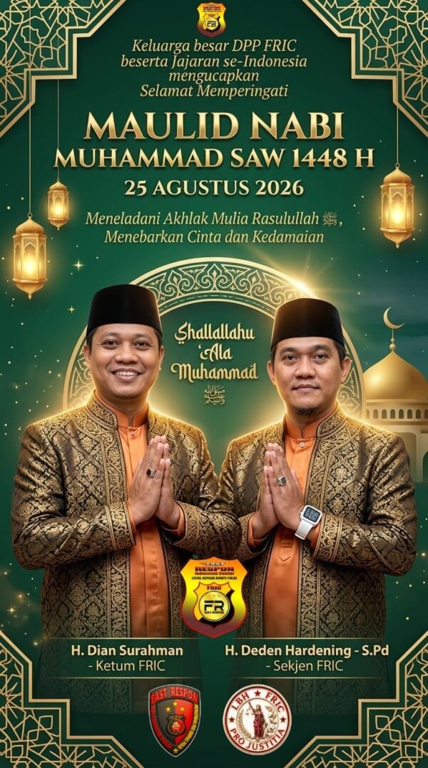 Maulid Nabi Muhammad SAW 2026, FRIC se-Indonesia Teguhkan Semangat Meneladani Akhlak, Amanah dan Kepedulian