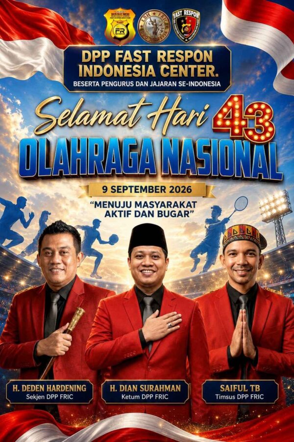 Dirgahayu Haornas ke-43: “Menuju Masyarakat Aktif dan Bugar”. FRIC: Dimulai dari Satu Langkah Hari Ini.
