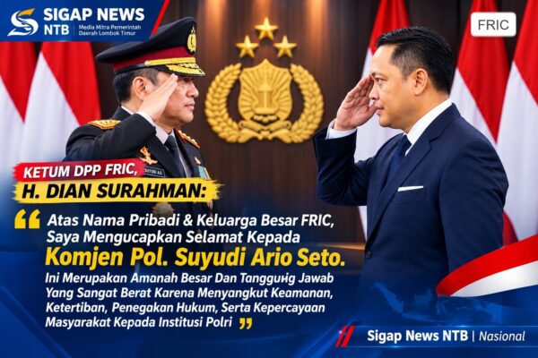 Ketum FRIC H. Dian Surahman Ucapkan Selamat kepada Komjen Suyudi Ario Seto: Momentum Baru, Polri Semakin Presisi dan Dekat dengan Rakyat